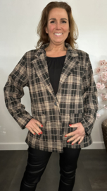Geruite blazer zwart
