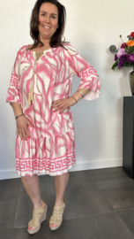 Jurk Linda met strook pink/roze