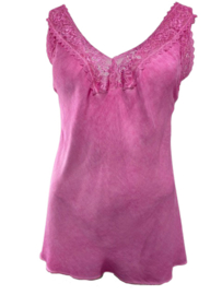 Hemd met kant fuchsia SALE