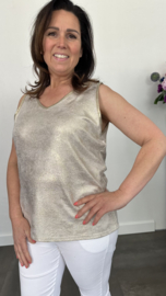 Mouwloze top goud