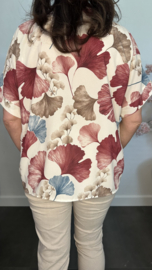 Blouse Milou gebloemd donker roze