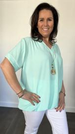 Top Maya korte mouw +SIZE mint groen