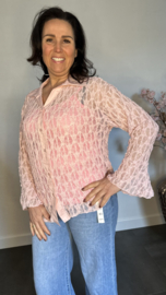 Kanten blouse Tara met stretch Roze