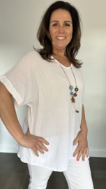 Shirt Lucy met ketting +Size wit