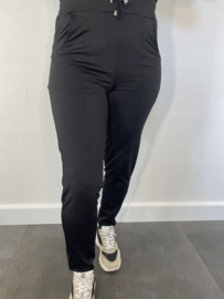 Travel broek met koord zwart