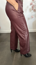 Lederlook pantalon natasja Bordeaux
