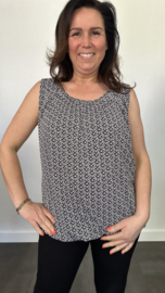 Ballon top fanny zwart/wit
