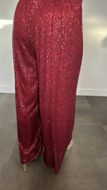 Pallazzo broek met pailletten +SIZE bordeaux