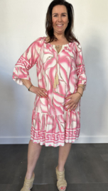 Jurk Linda met strook pink/roze