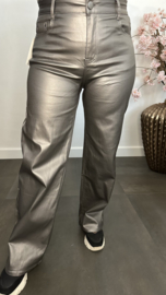 Lederlook broek G-smack "Wide leg" brons