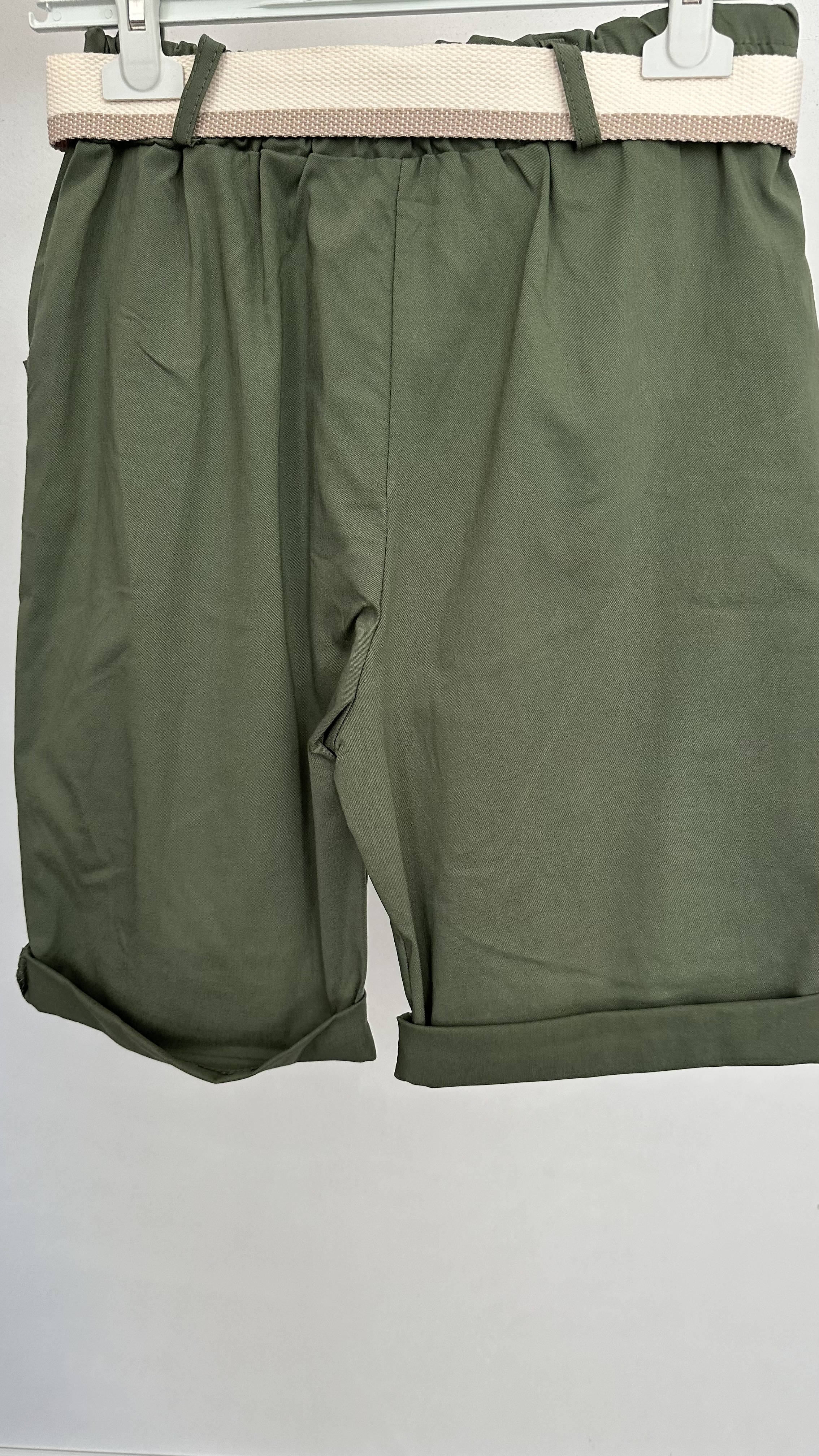 Bermuda stretch broek army