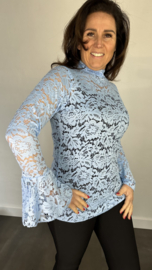 Kanten top Jill ijsblauw SALE