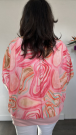 Blouse met boord Avalon roze
