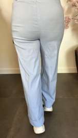 Highwaist WIDE LEG jogger IJsblauw