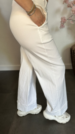 Highwaist WIDE LEG jogger Wit