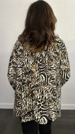 Soft shirt Jane panter -tijger ecru /bruin/ zwart