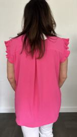 Top Elena met plisse ruche fuchsia