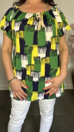 Shirt met koord travel Franjers groen