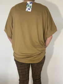 T-shirt met knoop tabac