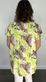 Blouse met strik panter waves lime