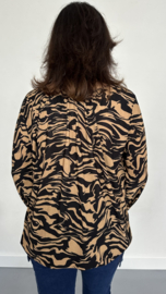 Ballon shirt travel zebra zwart camel
