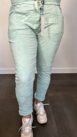 Joggjeans paisley geborduurd mint