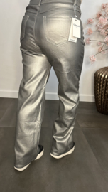 Lederlook broek G-smack "Wide leg" taupe