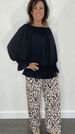 Broek met wijde pijp panter zwart sale