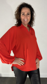 Blouse GiGi met pofmouw rood