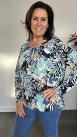 Ballon shirt met elastiek julia zwart/blauw