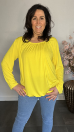 Ballon shirt travel met elastiek geel