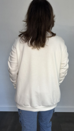 Sweater met gesmokte mouwen ecru