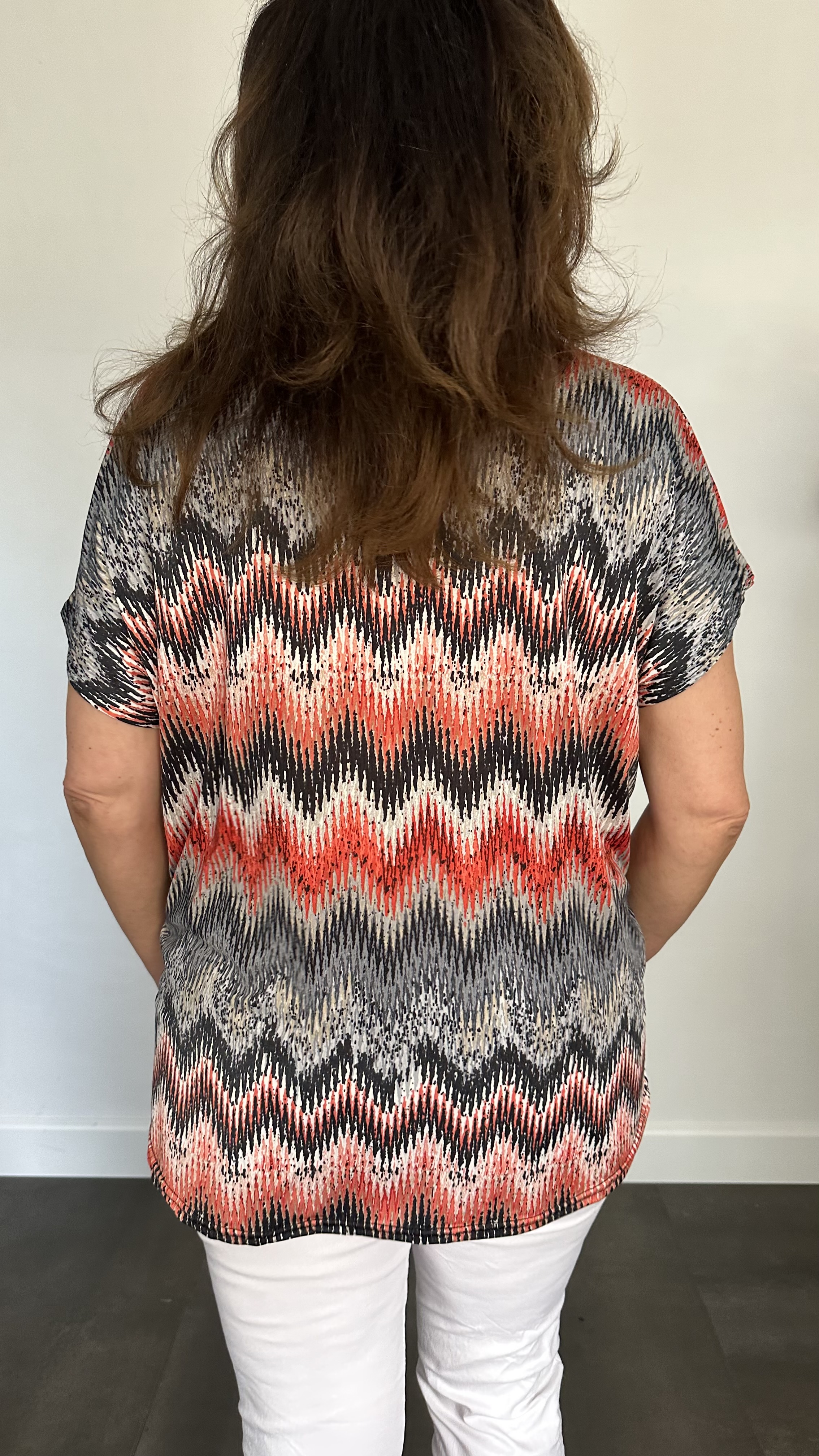 Shirt Zipp zigzag rood