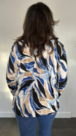 Ballon shirt met elastiek olga blauw