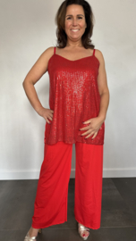 Pallazzo broek Premium travel rood SALE