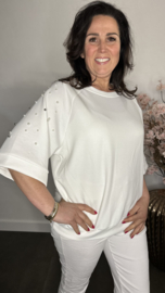 Sweatshirt parels Ecru