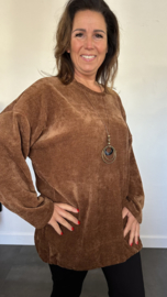 Tuniek baby rib met koord en ketting +SIZE cognac
