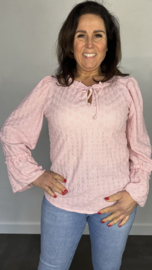 Top Laila met ruche roze