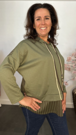 Sweater met capuchon /streep Army
