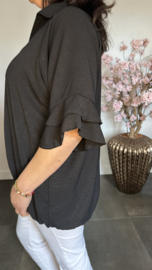 Top Luna met kraagje Zwart