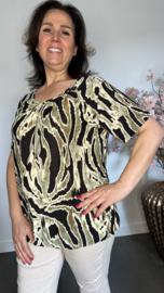 Ballon shirt met elastiek Wild Tiger army/zwart