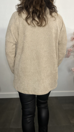 Velvet trui Molly + Ketting Zand