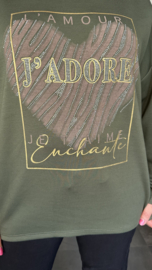 Sweater glitter j'adore army