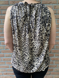 Halter top luipaard beige/zwart