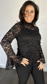 Kanten top Jill zwart  SALE