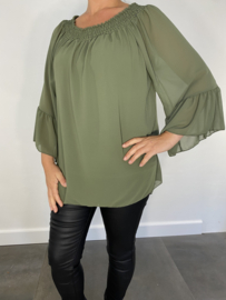 Blouse met gesmokte band army