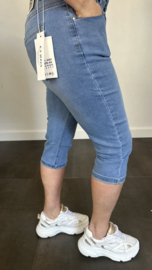 Capri stretch jeans met omslag