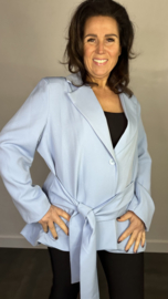 Blazer met strik +SIZE ijsblauw SALE