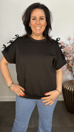 Sweatshirt met strikjes Zwart