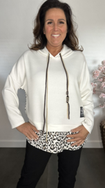 Sweater met capuchon /Panter Ecru